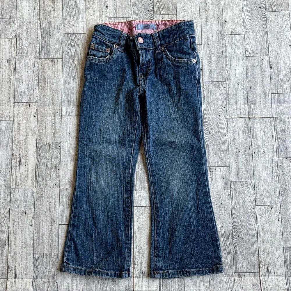 Levi’s girls jeans 517 size 5 stretch denim adjustable waistband‎ pink